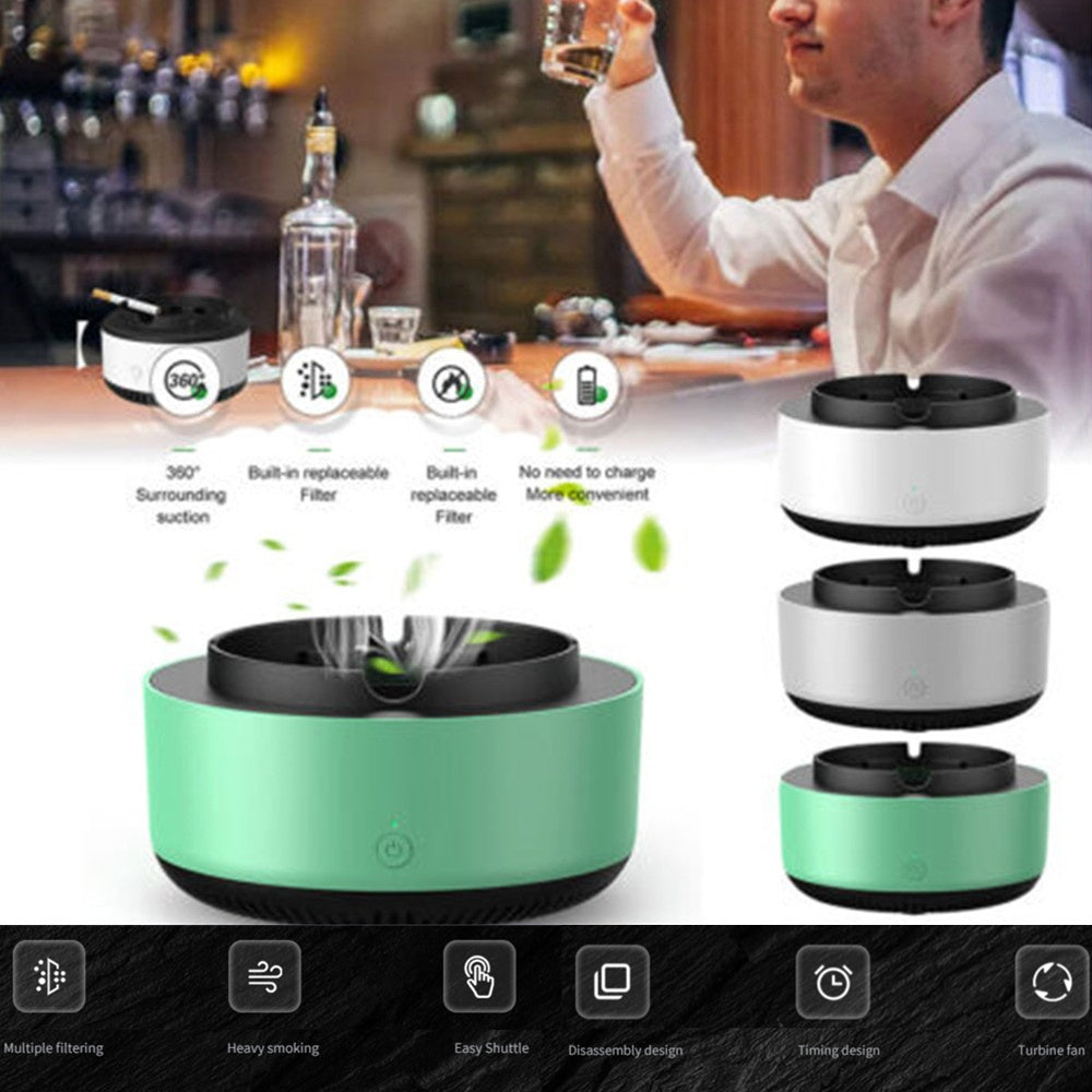 Smoke Removal Ashtray met Luchtreiniger | • Stil Design • Portable Auto & Thuis