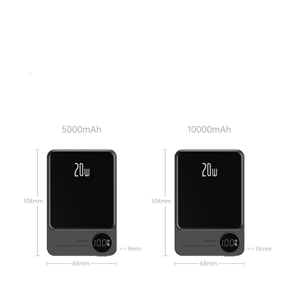 MagSafe Draadloze Powerbank | Magnetische 5000mAh / 10000mAh Externe Batterij • 15W Wireless Charging