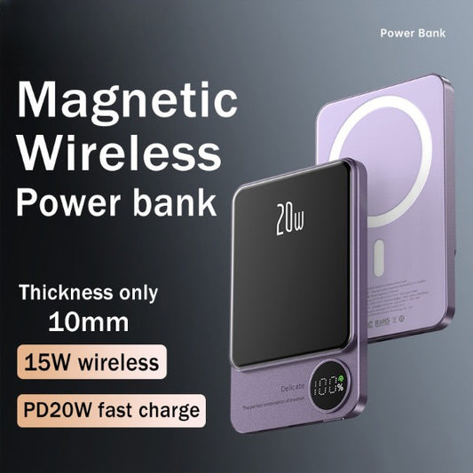 MagSafe Draadloze Powerbank | Magnetische 5000mAh / 10000mAh Externe Batterij • 15W Wireless Charging