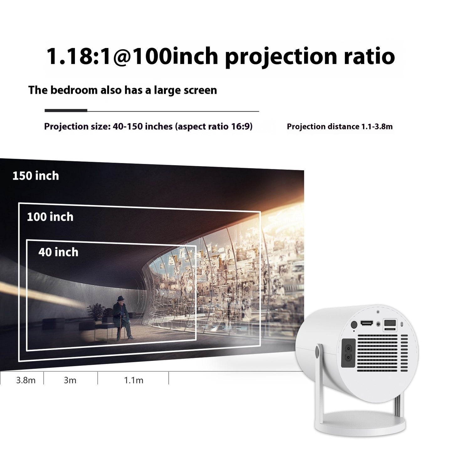 Magcubic HY300 Portable Mini Projector | 180° Rotatie • Auto Keystone • 4K Support • WiFi 5G & BT 5.0